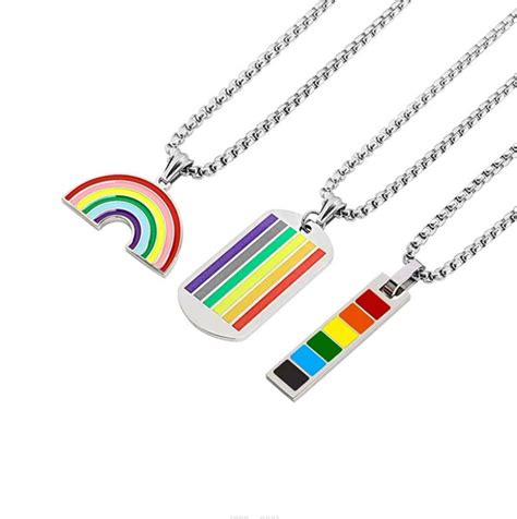 Rainbow Lgbt Pride Stainless Steel Necklaces Wholesale Factory Jr