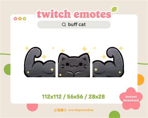 An Image Of A Cat Sticker With The Captions Saying Switch Emotes Q