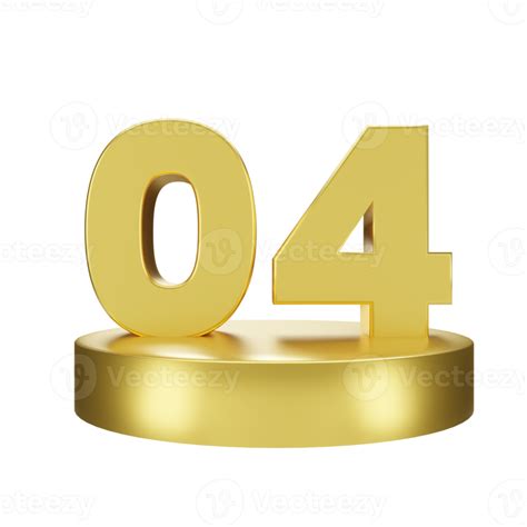 Number 04 On The Golden Podium 22286535 Png