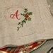 Christmas Monogram Napkin Set Personalized Cloth Napkins Reusable