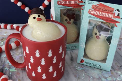 Hot Cocoa Snowman Melts In Your Drink Releasing Mini Marshmallows And Chocolate Chips