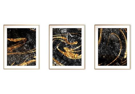 Quadro Mdf 45x96 Dourado Formas Abstratas Mod 150 MadeiraMadeira