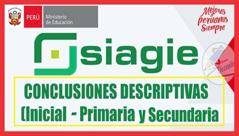 SIAGIE Ejemplos de Conclusión Descriptiva Inicial Primaria y