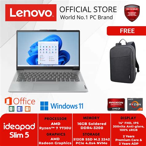 Jual LENOVO IDEAPAD SLIM 5 LIGHT 14ABR8 0PID GREY AMD RYZEN 7 7730U