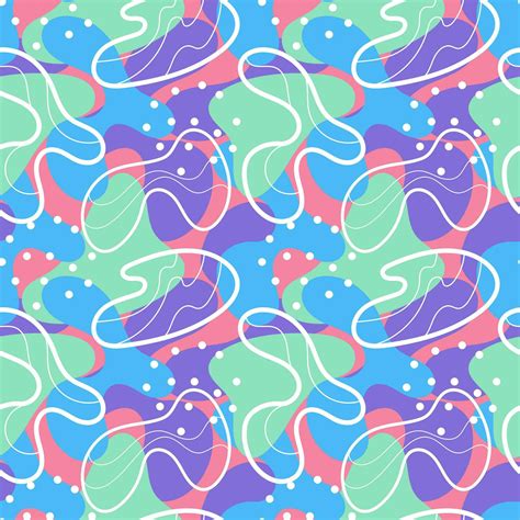 Multicolor Abstract Seamless Pattern Vibrant Shapes And Geometric Dot