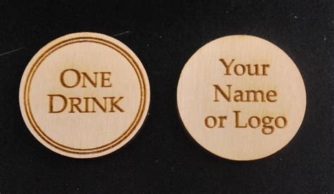 100 Custom Drink Tokens Laser Engraved Etsy