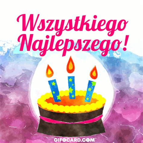 Polish Happy Birthday gif ecards – free download, click to send