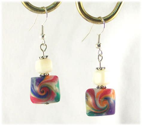 Rainbow Promise Swirl Earrings Polymer Clay Swirl Beads An Flickr