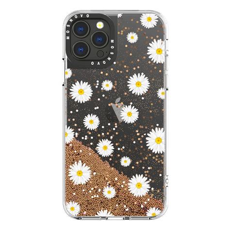 White Daisy Glitter Phone Case Iphone 13 Pro Max Case Mosnovo