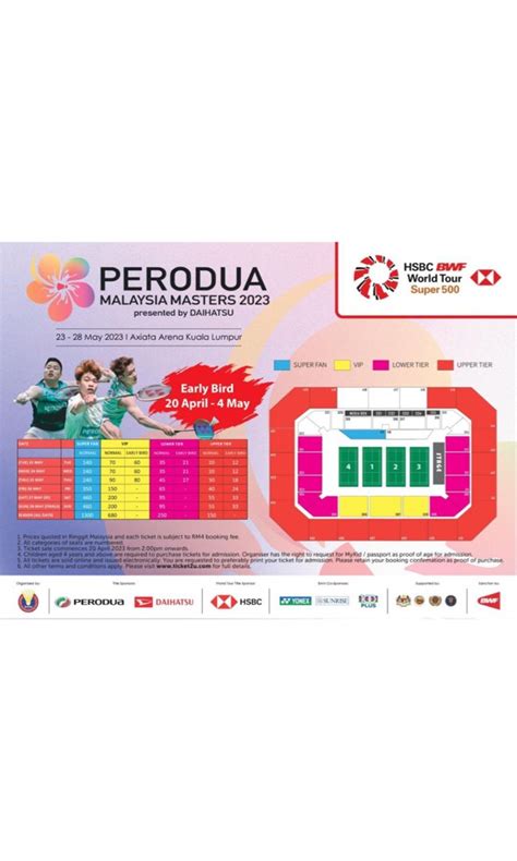 Perodua Malaysia Masters Upper Tier Tickets Tickets Vouchers