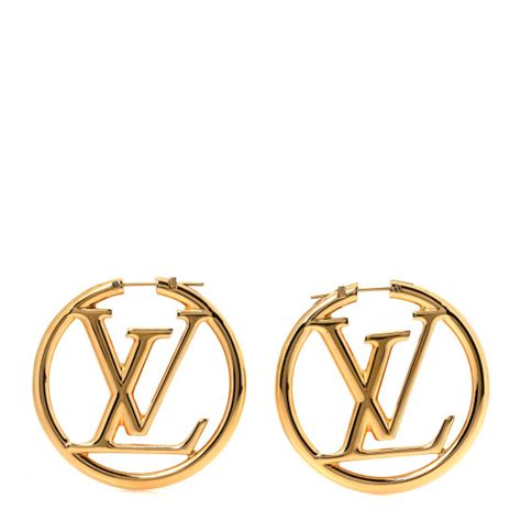 Louis Vuitton Louise Hoop Earrings Gold Fashionphile