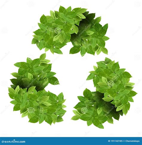 Recycling Symbol Made Of Leaves On Background Stock Image Image Of