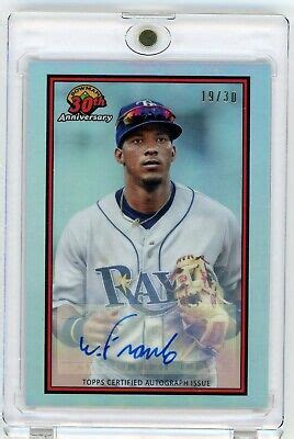 Wander Franco Bowman Chrome Th Anniversary Refractor Auto Ebay