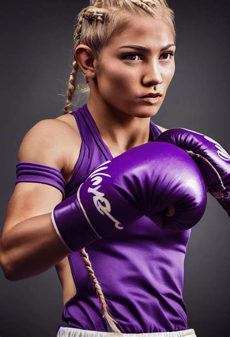 Beautiful Female Boxer With Blonde Hair Purple Midjourney