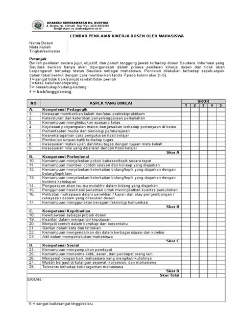 Instrumen Penilaian Kinerja Dosen Dan Tenaga Kependidikan Pdf 2 Penyajian Materi Dalam Buku