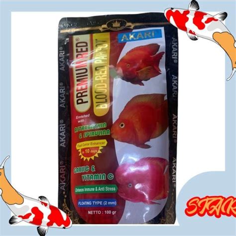 Jual Pelet Akari Premium Red Blood Red Parrot Gr Mm Floating