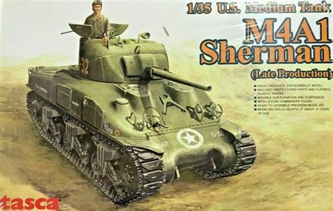 Tasca 35012 135 Us Medium Tank M4a1 Sherman Model Kit Fast For Sale