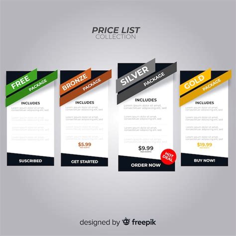 Creative Price List Designs