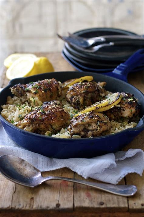 One Pot Greek Chicken And Lemon Rice Best Chicken And Rice Ever Recipe Recipes Cooking