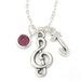 Treble Clef Necklace Birthstone And Initial Treble Clef Jewelry Music