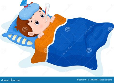 Sick kid cartoon stock illustration. Illustration of health - 55195164