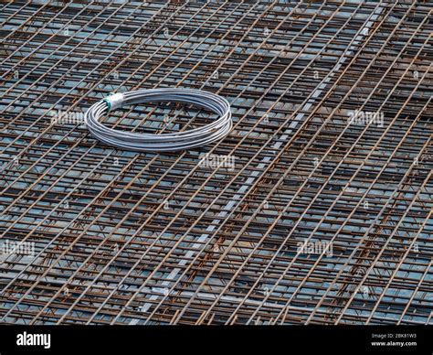 Concrete Steel Mats And Monier Iron For Floor Slab Stock Photo Alamy