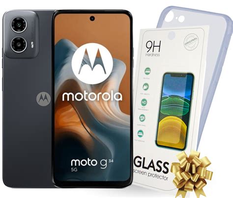 Motorola Moto G34 5G 4 64GB NFC Black Gratis ETUI SZKŁO