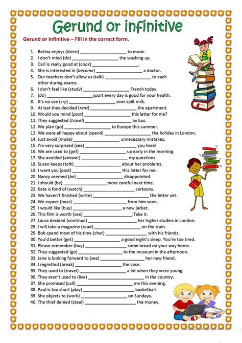 Participle And Gerund Worksheet With Answers