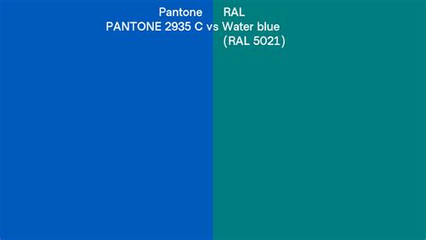 Pantone C Vs Ral Water Blue Ral Side By Side Comparison