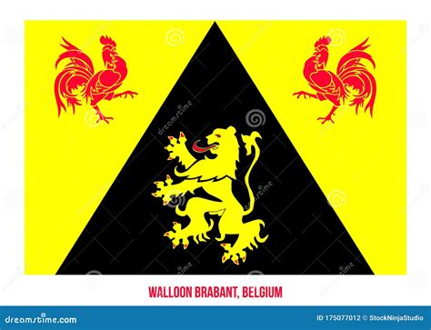 Walloon Brabant Flag Vector Illustration On White Background Provinces