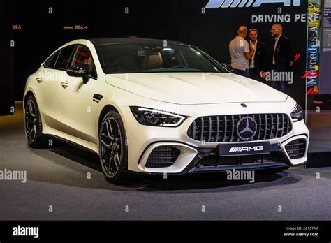 FRANKFURT GERMANY SEPT 2019 White MERCEDES BENZ AMG GT 63 S 4 Door