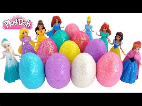 Play Doh Surprise Eggs Frozen Disney Princesses YouTube