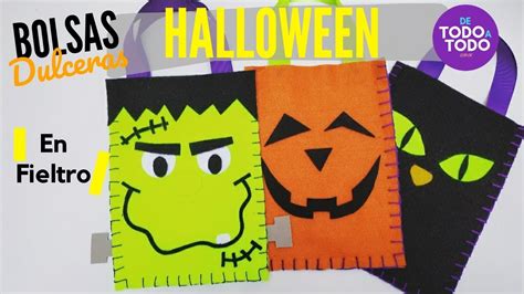 Bolsas De Dulces Para Halloween En Fieltro Dulceros Halloween