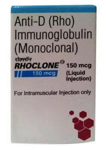 Rhoclone Anti D Immunoglobulin Injection Dose Mcg At Rs