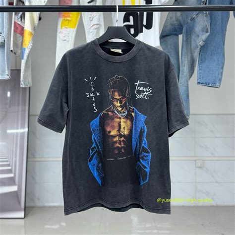 Hot Sale Travis Scott Scott BIG FACE Portrait Performance Limited Funny Print Retro Washed