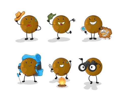 Premium Vector Avocado Stone Adventure Group Character Cartoon Mascot