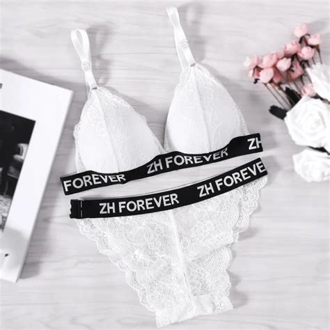 Sexy Floral Lace Deep V Push Up Bra And Pantis Lingerie Underwear Set For Women Bra Brief Sets
