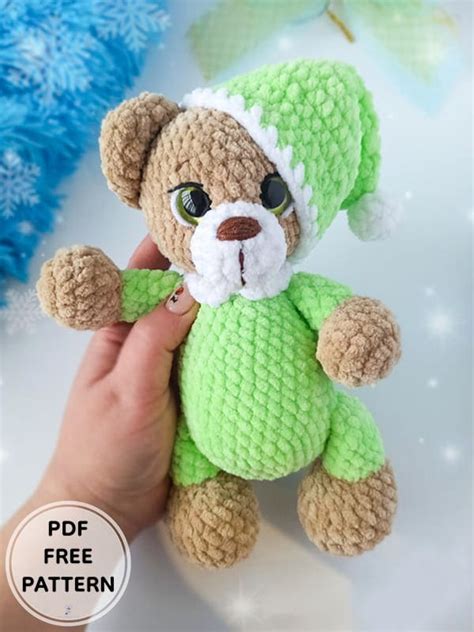 Crochet Teddy Bear In Pajamas Amigurumi Free Pattern 500 PDF Passo A