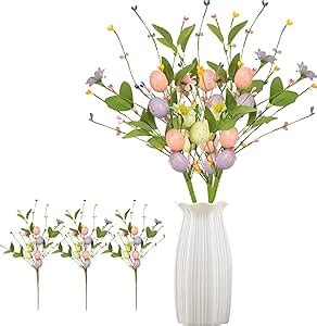 Amazon Watinc Pcs Artificial Easter Spray Vine With Pastel Easter