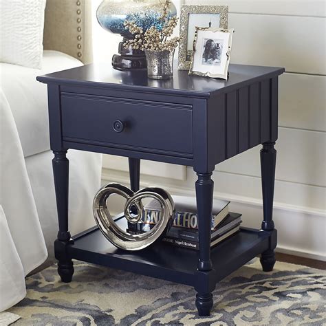 Cottage Nightstand Navy Blue Blue Distressed Furniture Blue