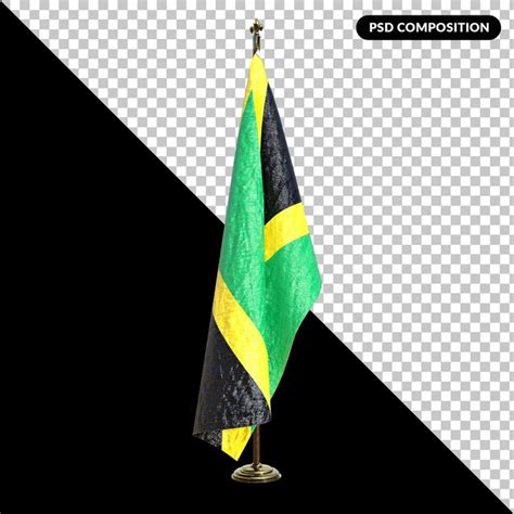 Premium PSD Jamaica Flagpole Isolated Premium Psd