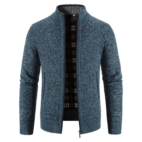 Pull En Fibre Optique Mince Pour Homme Veste Chaude Manteau