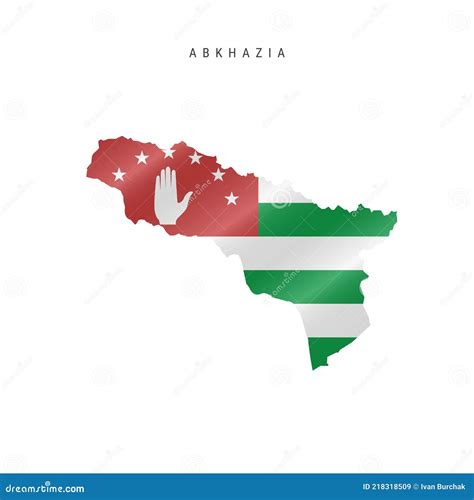 Waving Flag Map Of Abkhazia Vector Illustration Stock Vector