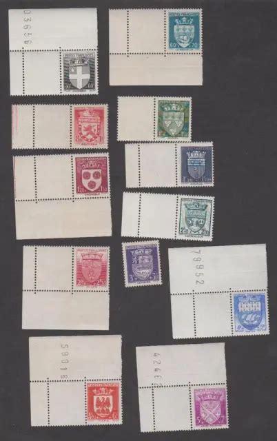 FRANCE TIMBRES NEUFS SÉRIE Armoiries de villes N553à564 dont coins