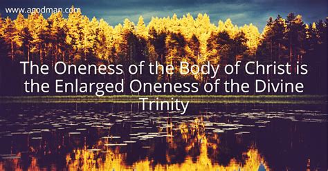 The Oneness Of The Body Is The Enlarged Oneness Of The Divine Trinity