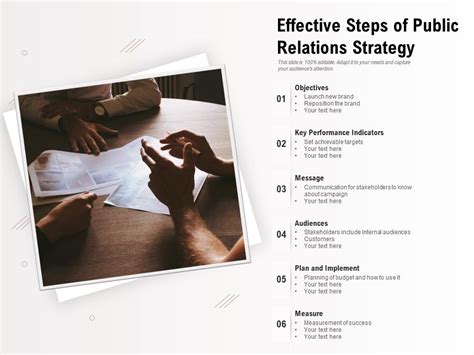 Effective Steps Of Public Relations Strategy Presentation Graphics