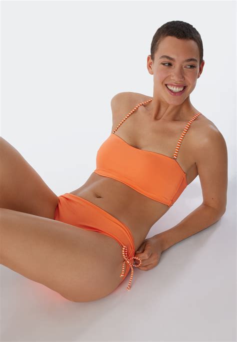 Bandeau Bikini Top Gef Ttert Softcups Variable Tr Ger Orange Mix