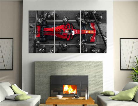 Racing Car Print On Canvas Supercar Wall Decor Formula 1 Poster Sport