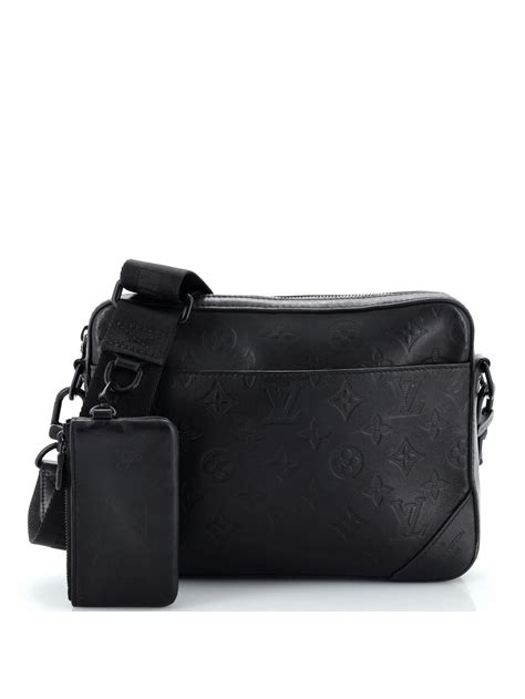 Louis Vuitton 100 Leather Black Duo Messenger Bag Monogram Shadow Leather One Size 31 Off