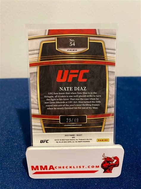 2022 Panini Select UFC Concourse Blue Disco Prizm 49 Nate Diaz 54 EBay